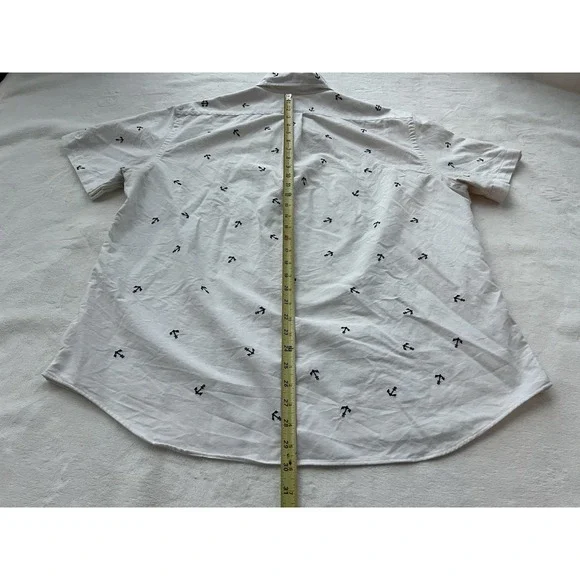 Ralph Lauren Shirt Mens Large Anchor All Over Print Short Sleeve Camp Casual - Picture 7 of 7